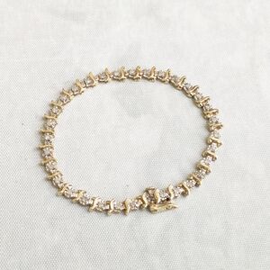 10k Yellow Gold Tennis Bracelet Diamonds